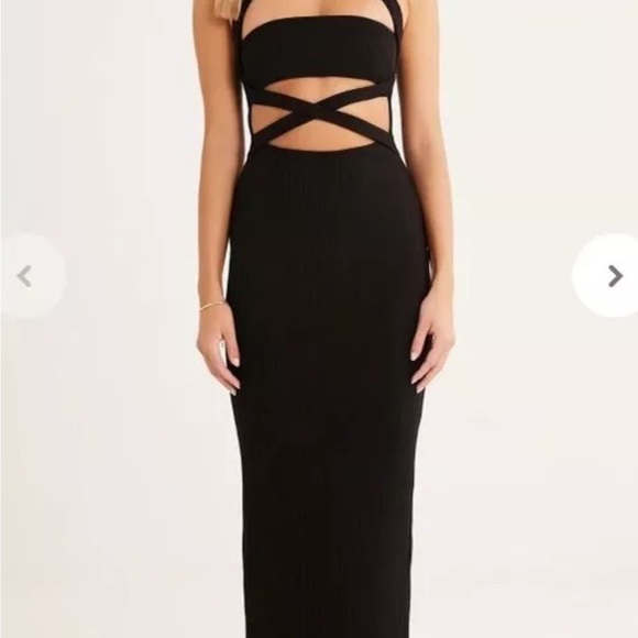 Rumer The Label x Revolve Black Sorrento Criss Cross Halter dress - Picture 1 of 3